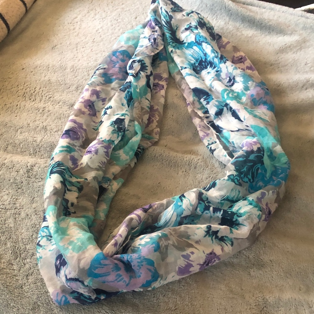 Apt. 9 Teal, Turquoise & Purple Floral Infinity Scarf